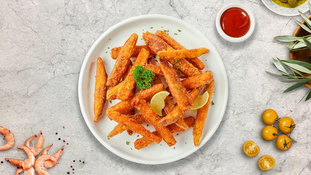 Sweet Potato Fries · Sweet potatoes cut and fried to perfection.