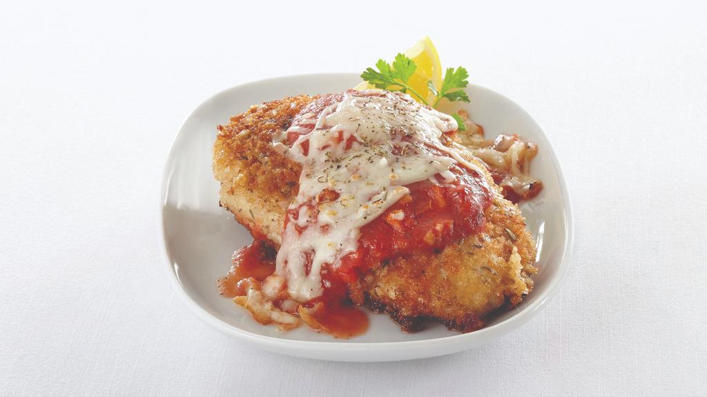 Chicken Parmesan & Penne Pasta (Cold, 15 Oz) · Breaded chicken cutlet over penne pasta with marinara sauce. 15 oz