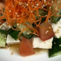Tofu Salad · A chunk of Tofu, fresh vegetables with clear sesame dressing