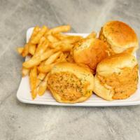Salmon Burger Platter  · 4 Burgers with a choice of two sides