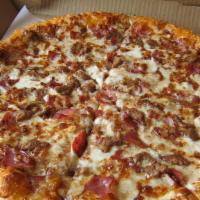 Meat Lover Pizza  · Pizza sausage, pepperoni, bacon and ham.