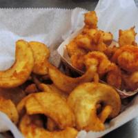 Shrimp Basket · Eight lightly fried shrimp with fries. Add your choice of house-made sauces for 50 cents; 25...