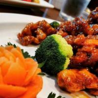 General Tso'S Shrimp · Hot and spicy. Crispy shrimp sauteed in a special sweet and spicy sauce. Served with white r...