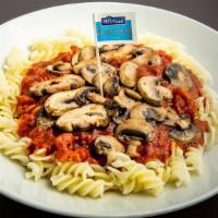 Mushroom Sauce · Served with soup or salad and bread. Choice of spaghetti, ziti or capellini.