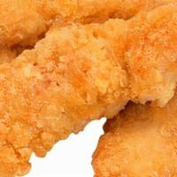 Chicken Tenders · Four pieces of white meat chicken tenders.