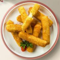 Mighty Mozzarella Sticks · (Vegetarian) Mozzarella cheese sticks battered and fried until golden brown. Served with mar...