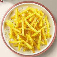 Cheesy Time Fries · (Vegetarian) Fries cooked until golden brown and seasoned with salt and melted cheddar cheese.