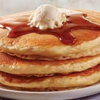 Full Stack Of Pancakes · 3 of our golden pancakes. Option to add toppings.