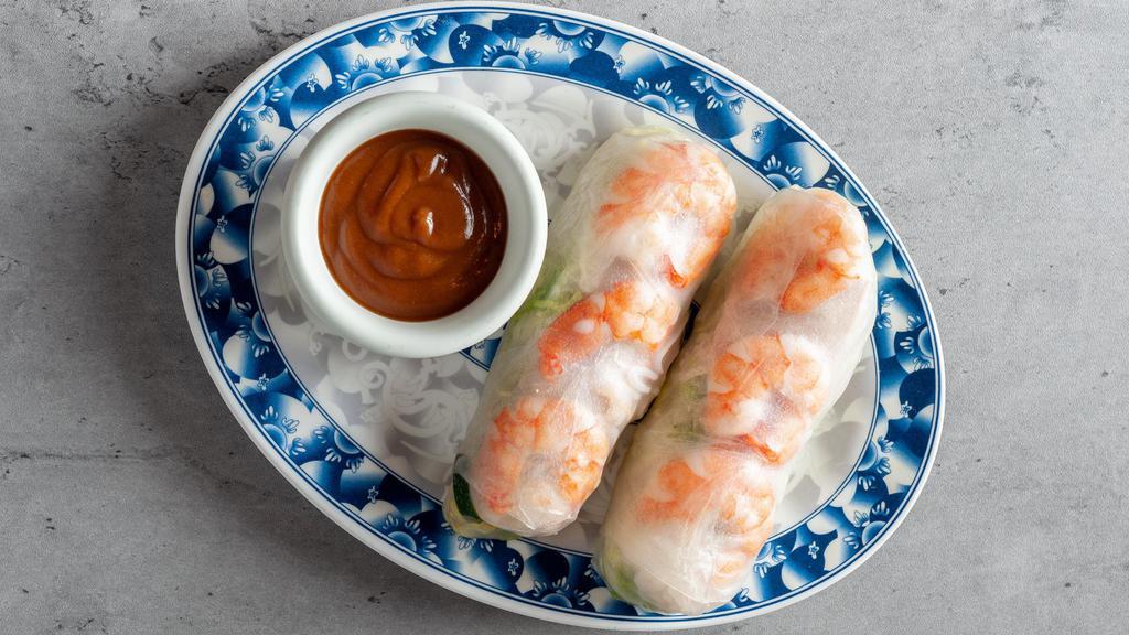 Spring Roll · Favorite. Spring rolls. Goi cuon. Pork, shrimp, lettuce, cucumber, vermicelli noodle which is rolled in rice paper, and dipped in peanut sauce.