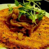 Falafel · Mung Bean | Ayurvedic Spice Caramelized Onions | Yogurt Sauce (P)(V)