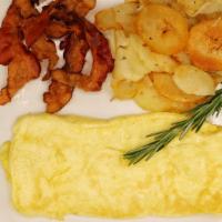 Egg Combo · Three large fresh eggs. Served with a side of your choice of breakfast meat.