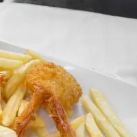 9 Pcs. Jumbo Shrimp · With Fries & Soda.