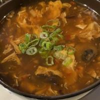 Hot And Sour Soup · Spicy. Bamboo shoot, tofu, and mushrooms.