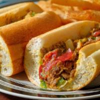 Lg Eagles Cheesesteak · Fried Onions, Mushrooms, Pepperoni, Green Peppers & Whiz