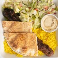 Spicy Lamb Kabob Meal · Spicy. Spicy ground lamb.