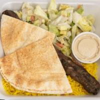 Kafta Kabob Meal · Chef special ground beef mixed with parsley, onion, and our spices.