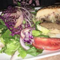 Bison Burger · Bison meat burger, cabernet onion, Wisconsin's Cheddar, dijon mustard and escarole. All 8 oz...