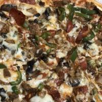 Supreme Pizza · Pepperoni, meatballs, sausage, green peppers and mushrooms.