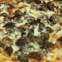 Meat Lovers Pizza · Steak, bacon, pepperoni, sausage and meatballs.