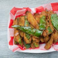 Texas Toothpicks · Homemade fried jalapeos marinated with beer  breadcrumbs.