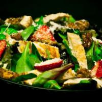 Malibu Salad · Spring mix, grilled chicken, fresh strawberries, shaved parmesan cheese  cied walnuts recomm...