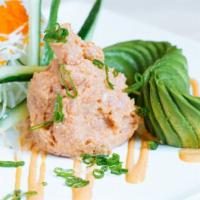 Avocado Tatare In Spicy Sauce · With your choice of tuna, salmon, yellowtail, or crabstick.