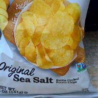 Deep River Chips: Original Sea Salt 5Oz (Large Bag) · Cooked exclusively in sunflower oil, flavored kettle cooked potato chips.