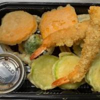 Shrimp Tempura Appetizer · Two pieces shrimp tempura & broccoli zucchini, onion, sweet potato