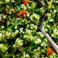 Tabbouli · Delicious and refreshing, made with lots of parsley, quinoa, mint, finely chopped vegetables...