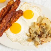 Early Bird Special · Two eggs (any style), two pancakes or French toast, homefries and your choice of sausage, ba...