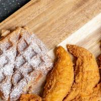 Chicken & Waffles  (3 Pcs) · Crispy chicken tenders and waffles served with fresh maple syrup.