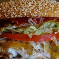 Cajun · Buddy with blackened seasoning, voodoo BBQ, fried onions, lettuce, tomato and blue cheese sp...