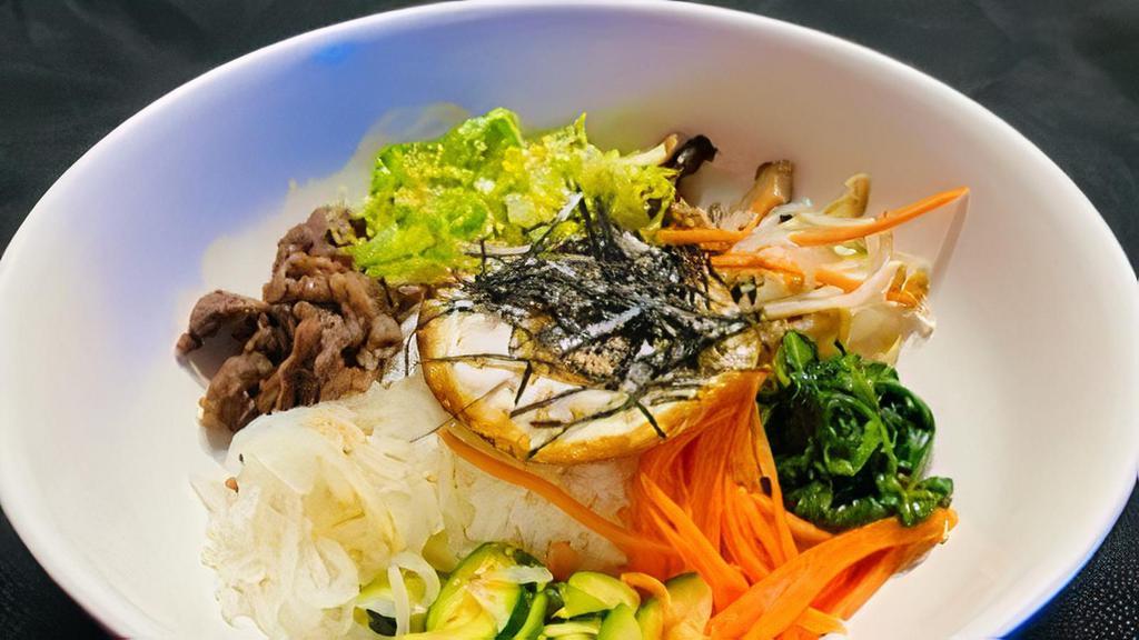 Bibimbop · With beef, egg and vegetables.