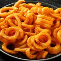 Bacon Curly Fries · Curly fries with a bacon twist.