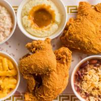 Chicken Combo (3Pc) · 3 Pcs Chicken With a Buttermilk  Biscuit & a choice of  Side Order & A Choice of a Drink