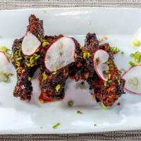 Chinitos Chicken Wings · Sweet chili hoisin, scallions, red pepper, seeds
Choose one Side.