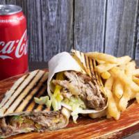 Shawarma Combo Meal · Shawarma 3/4 Lb, Meat (of your choice) ,Lettuce, tomatoes, onions, parsley, picked pepper, S...