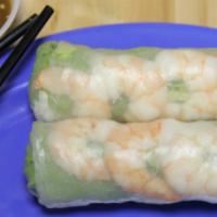 Kv5 - Shrimp Summer Rolls · Shrimp, rice vermicelli, lettuce, bean sprout, mint, Chinese chives and cilantro hand-rolled...