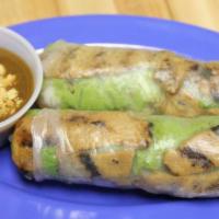 Kv3 - Grilled Pork & Shrimp Summer Rolls · Grilled seasoned pork, shrimp, rice vermicelli, lettuce, bean sprout, mint, Chinese chives a...