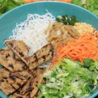 92 - Grilled Pork Vermicelli · Grilled pork. Rice vermicelli, mixed greens (bean sprouts, lettuce, mint, cilantro, pickled ...