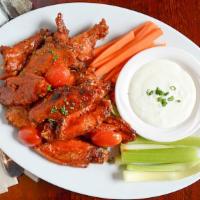 Classic Buffalo Wings With Blue Cheese & Celery · 