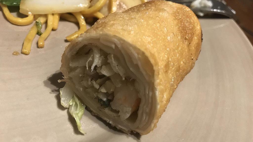 Egg Roll · With shrimp, pork, and vegetables.