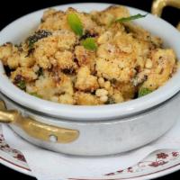 Cauliflower Sicilian Style · Toasted Breadcrumbs, Mint, Pine nuts. Contains: Allium, Gluten, Nuts