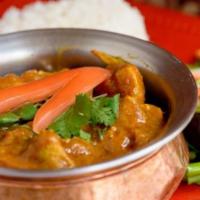 Curries · Fresh Blend of Onions, Tomatoes, Ginger, Garlic & Fresh Herbs Simmered