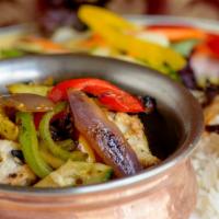 Vegan Jalfrezi · (Indian Stir Fry) Prepared w/ Ground Spices & Sautéed w/ Tomatoes & Onions. Vegan.