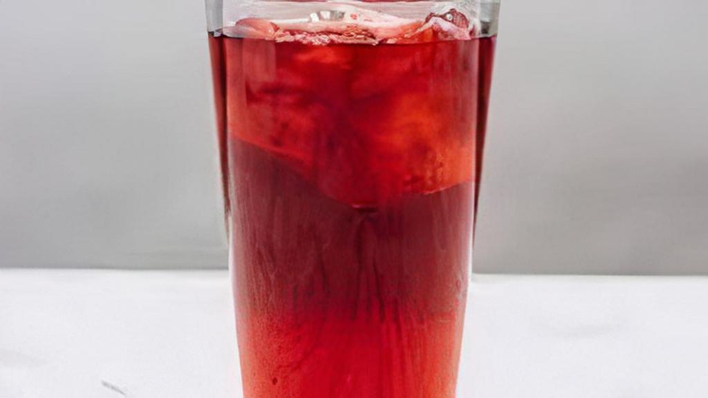 King Crimson Herbal Iced Tea - 16Oz · A caffeine-free herbal tea that blends ginger with natural flavor of ripe plums. This scarlet infusion is sweet and tart with just a touch of spice.