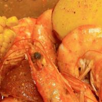 Shrimp (Head On) 1Lb · Comes with corn and potatoes
