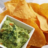 Guacamole · Served with house made tortilla chips.