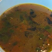Mulligatawny Soup · A broth made from lentils and boiled rice. Soup is prepared from a base of tamarind, tomato,...