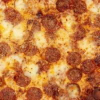 Sicilian Pepperoni Square Pizza  · Tomato Sauce, Pepperoni, Fresh Motz, Mozzarella, Parmigiano